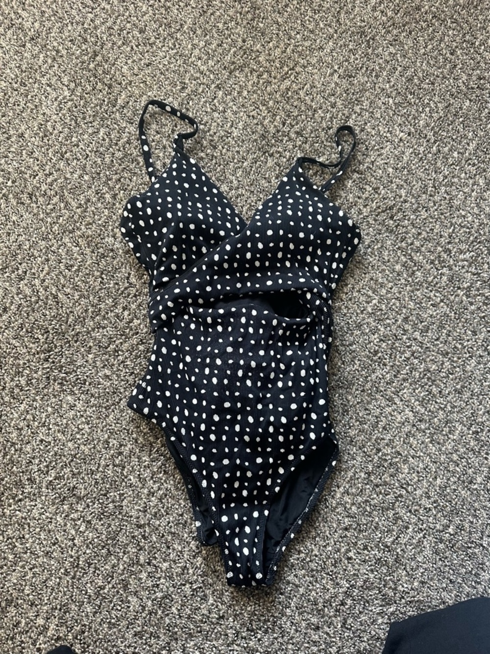 aerie Black Polka Dot One-Piece Swimsuit